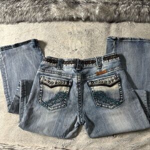 Cowgirl Tuff 29 x 37 Boot Cut Jeans with Stud Embellishments